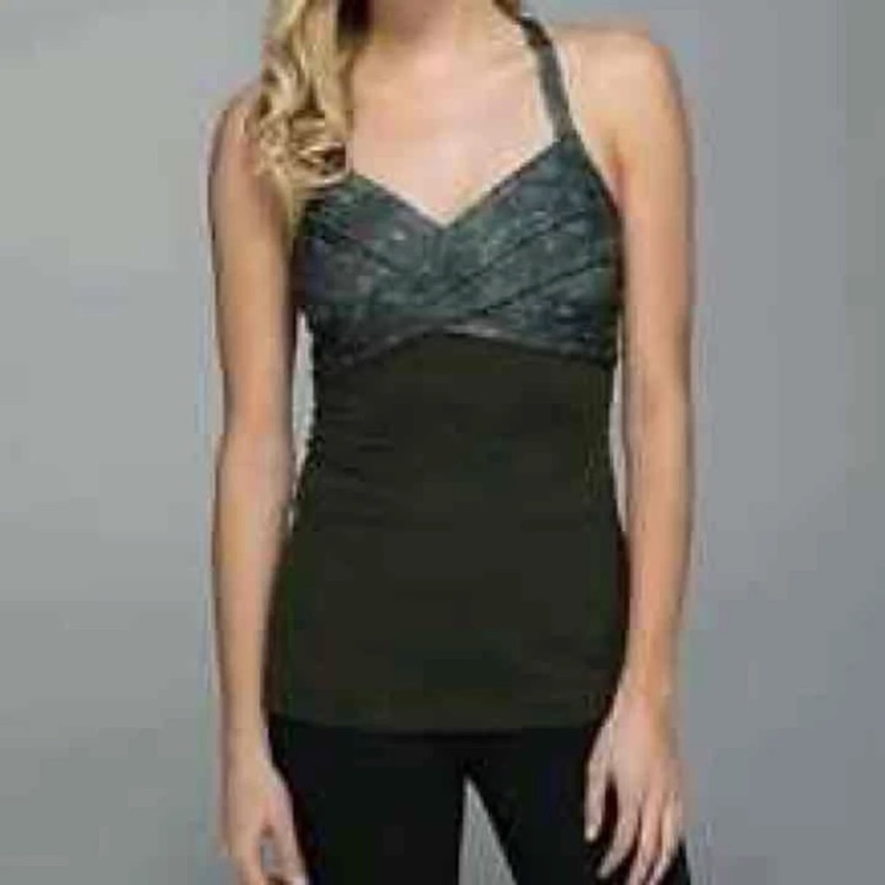 Green Lululemon wrap it up tank